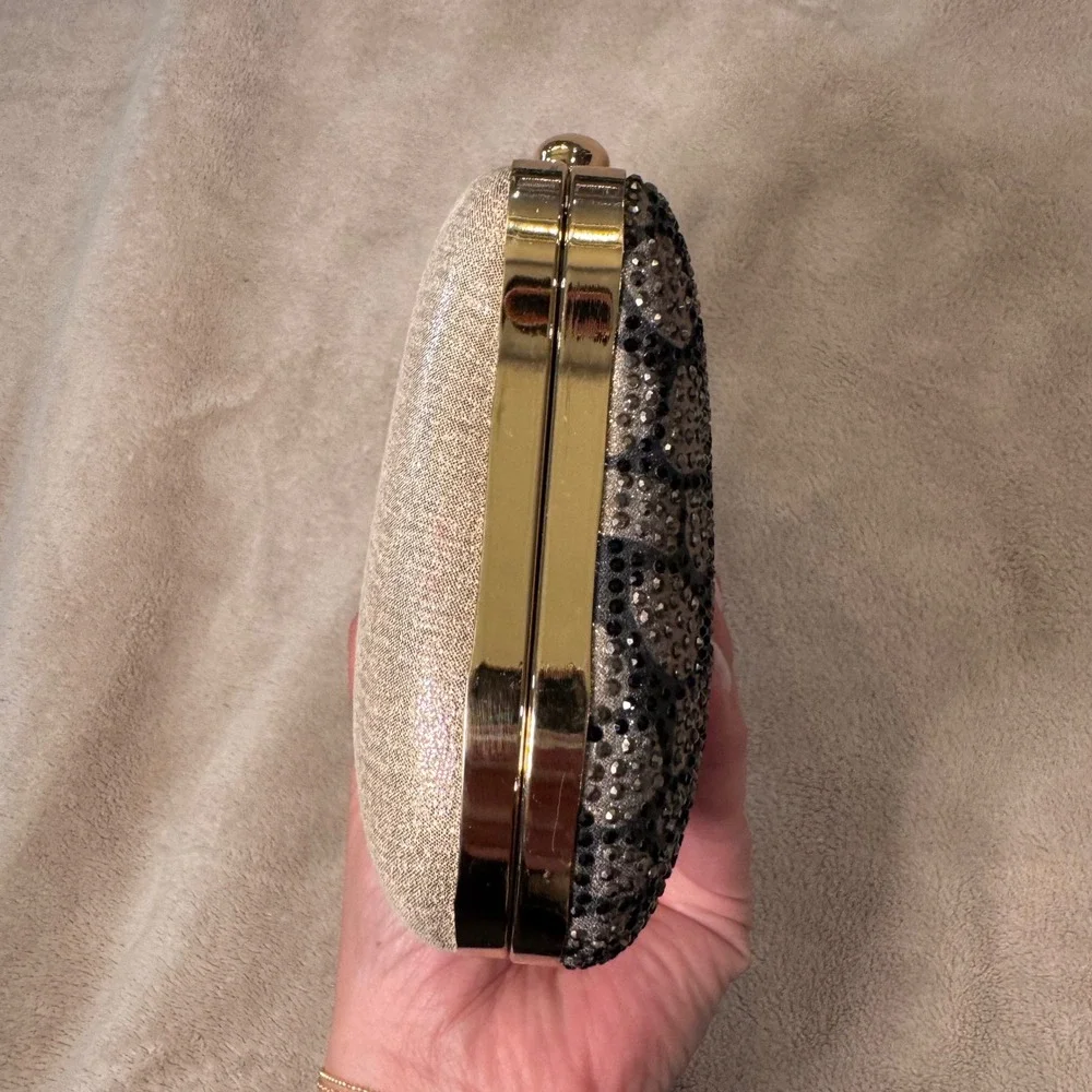 Rhinestone‎ Croc Clutch Evening Bag Luxe Wedding Guest Party Formal Chic